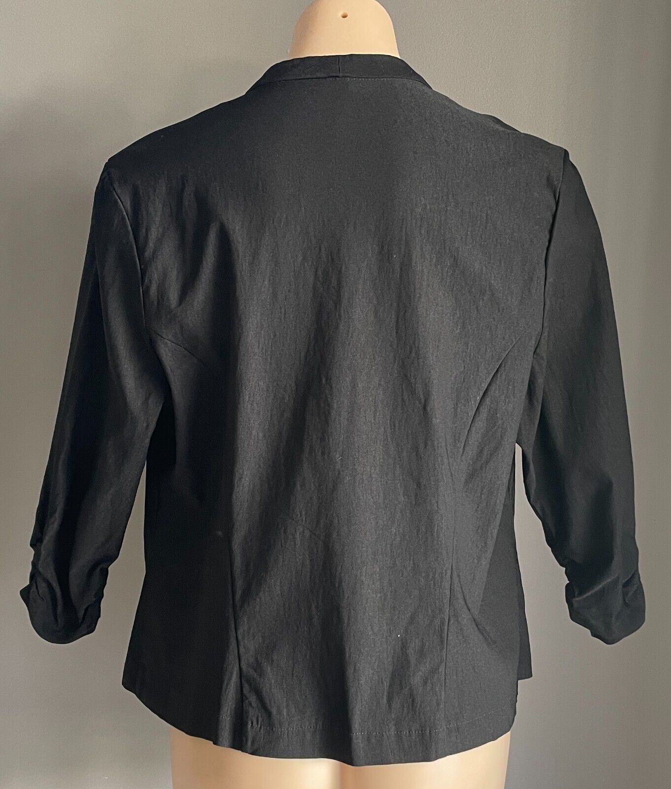 CROSSROADS Jacket Black Stretch Bengaline  Size 18 Zip Pockets Collarless
