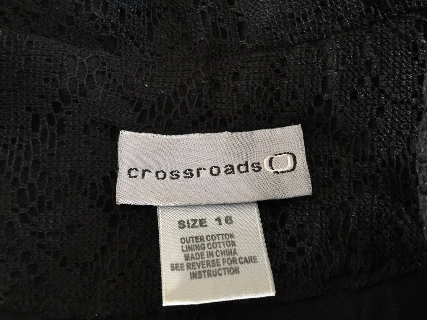 CROSSROADS Black Cap Sleeve Lined Lace Short Jacket Ladies Size 16 Gorgeous NEW