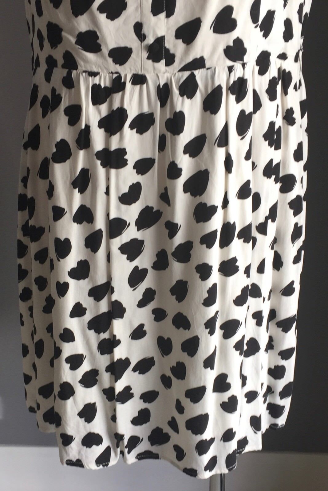 CROSSROADS Dress Sheath White & Black Heart Print Sleeveless Frock Plus Size 18
