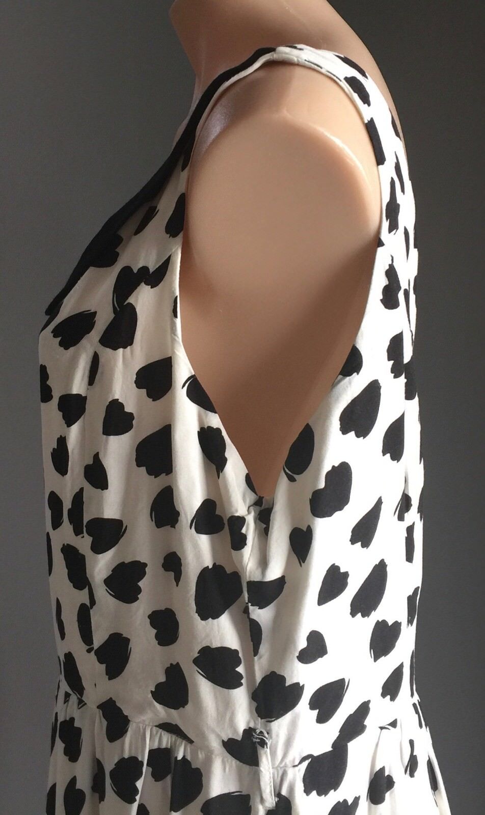 CROSSROADS Dress Sheath White & Black Heart Print Sleeveless Frock Plus Size 18