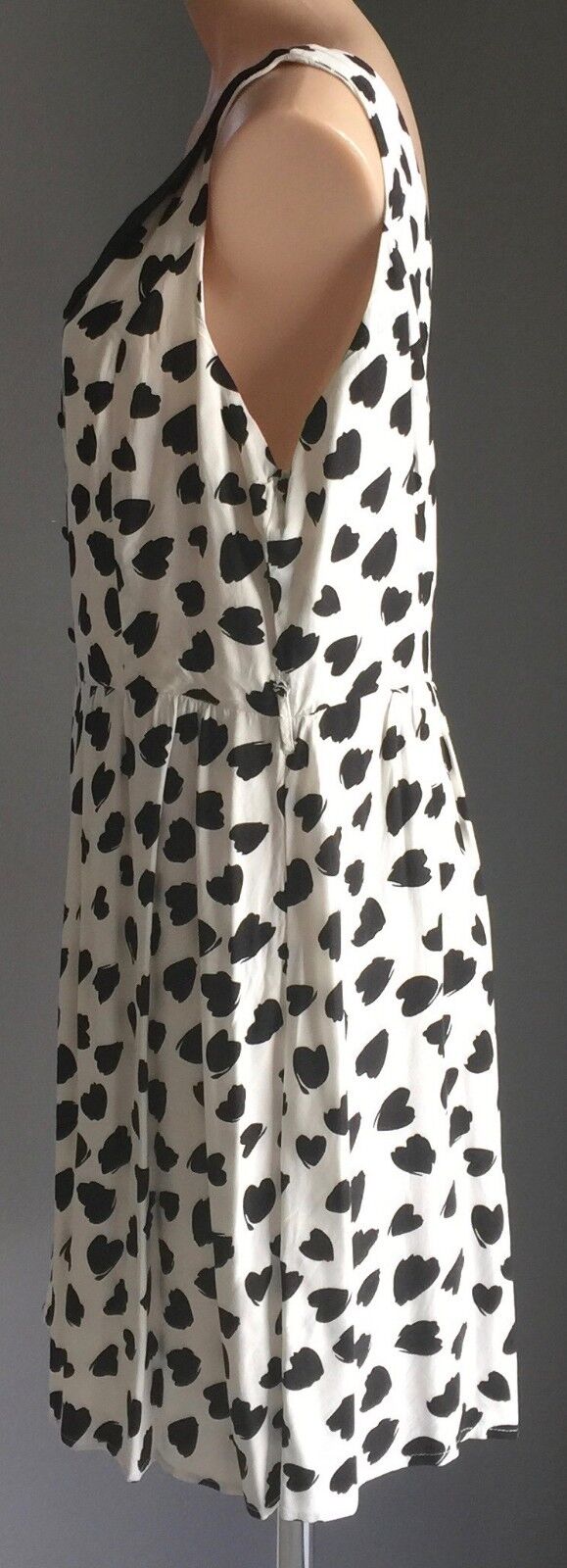 CROSSROADS Dress Sheath White & Black Heart Print Sleeveless Frock Plus Size 18
