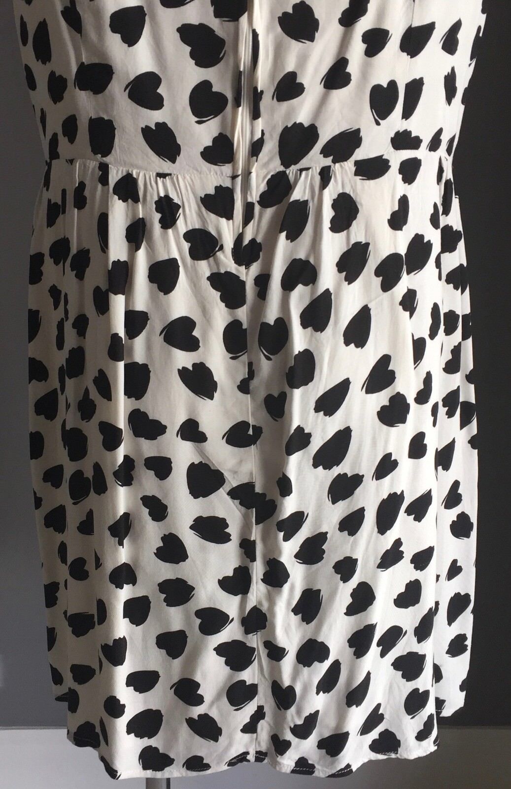 CROSSROADS Dress Sheath White & Black Heart Print Sleeveless Frock Plus Size 18