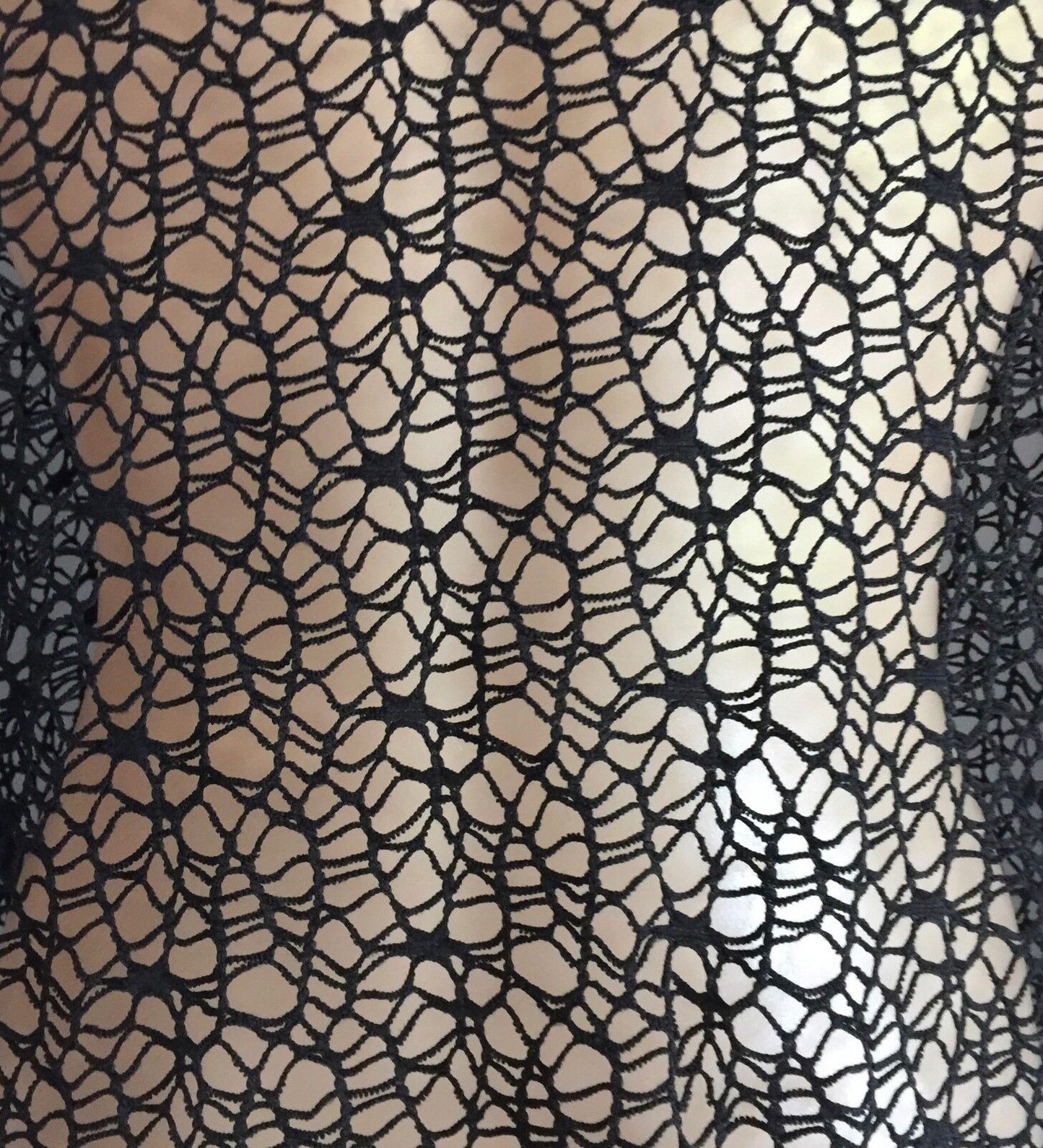 CROSSROADS Top Cover All Black Net Sleeveless Tunic Top Swim Pool Beach Sz 14 16