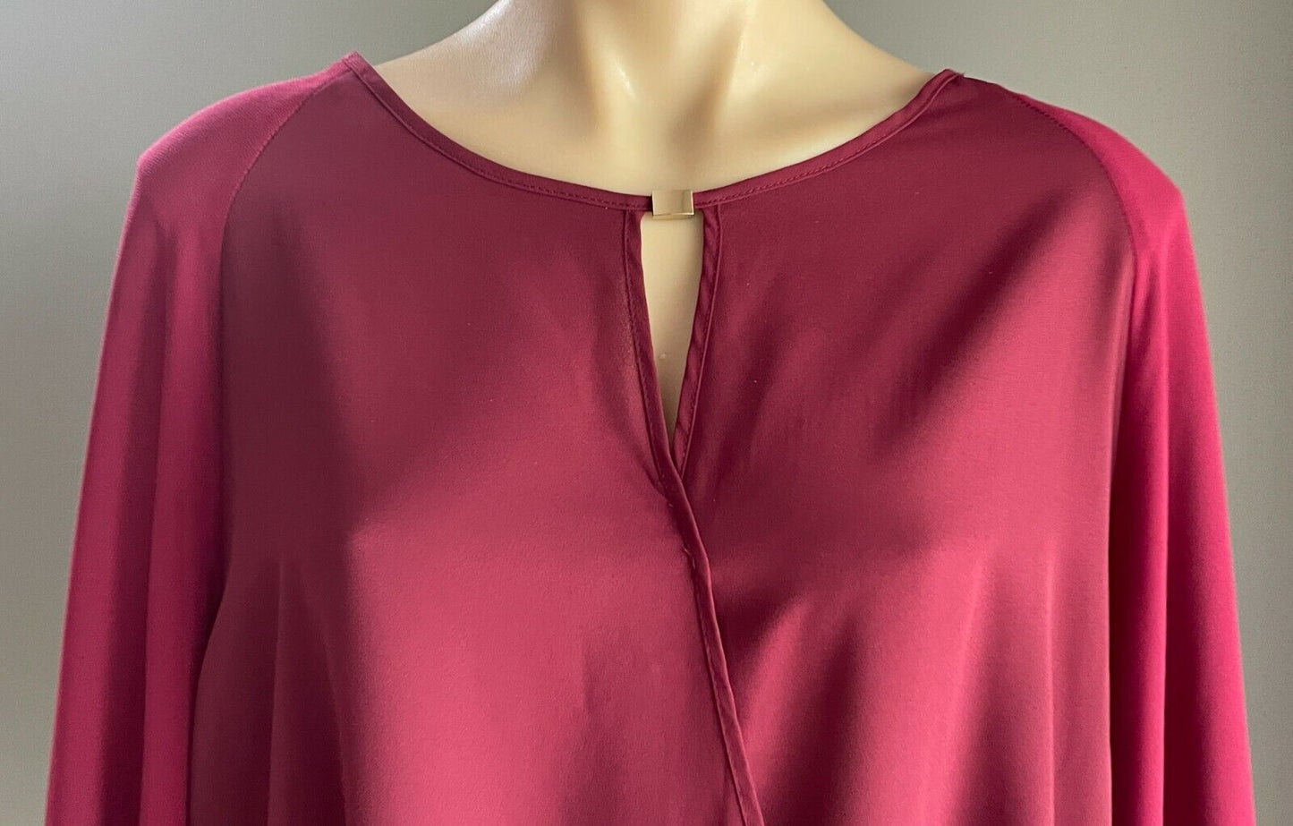 CROSSROADS Top Drape Front Blouse Burgundy 3/4 Sleeve Ladies Size 18  Stunning!