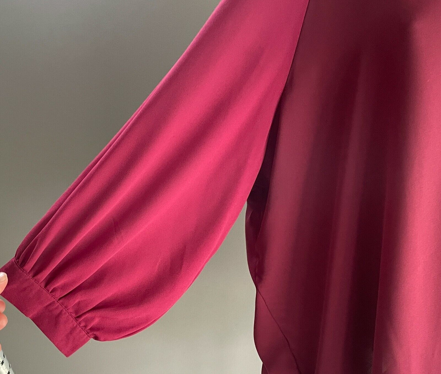 CROSSROADS Top Drape Front Blouse Burgundy 3/4 Sleeve Ladies Size 18  Stunning!