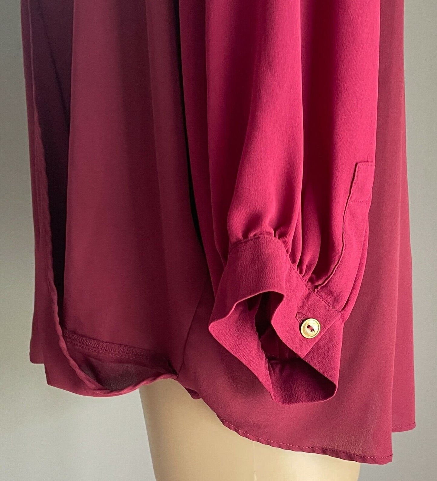 CROSSROADS Top Drape Front Blouse Burgundy 3/4 Sleeve Ladies Size 18  Stunning!