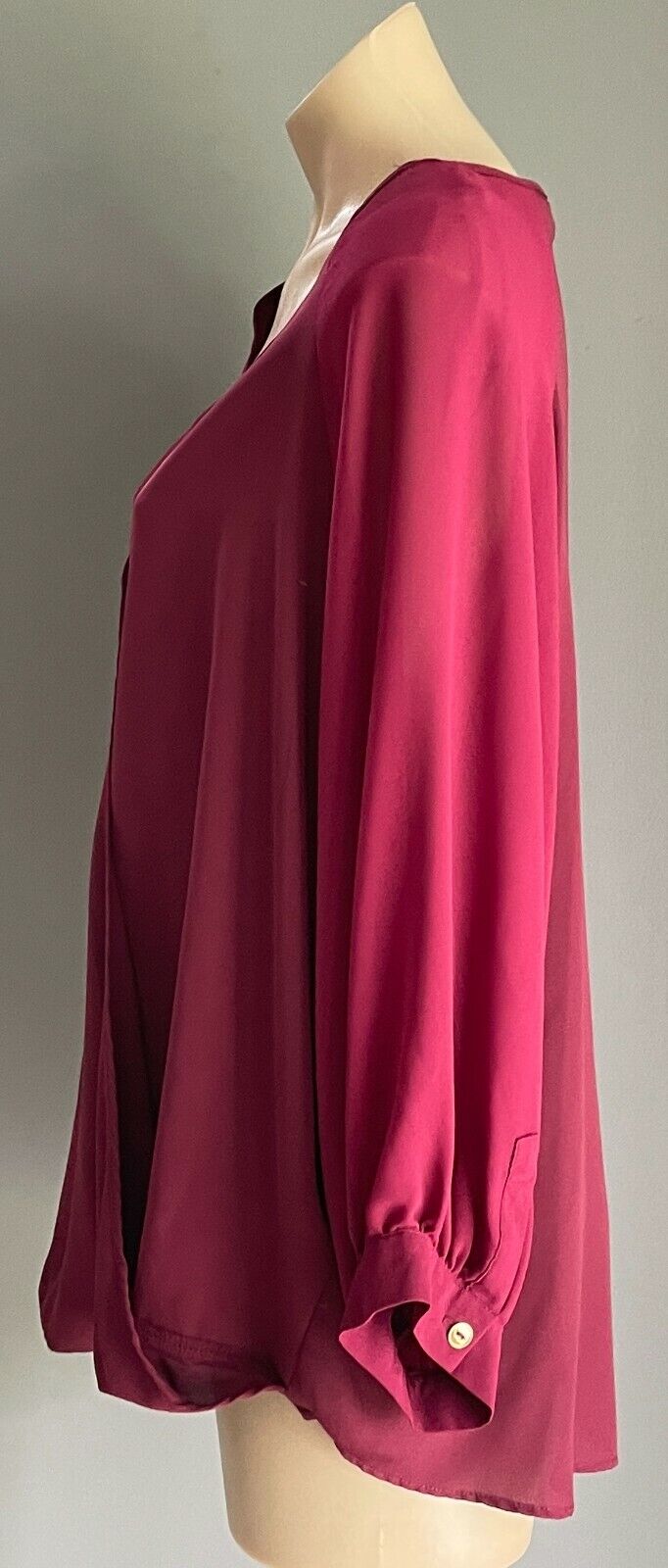 CROSSROADS Top Drape Front Blouse Burgundy 3/4 Sleeve Ladies Size 18  Stunning!