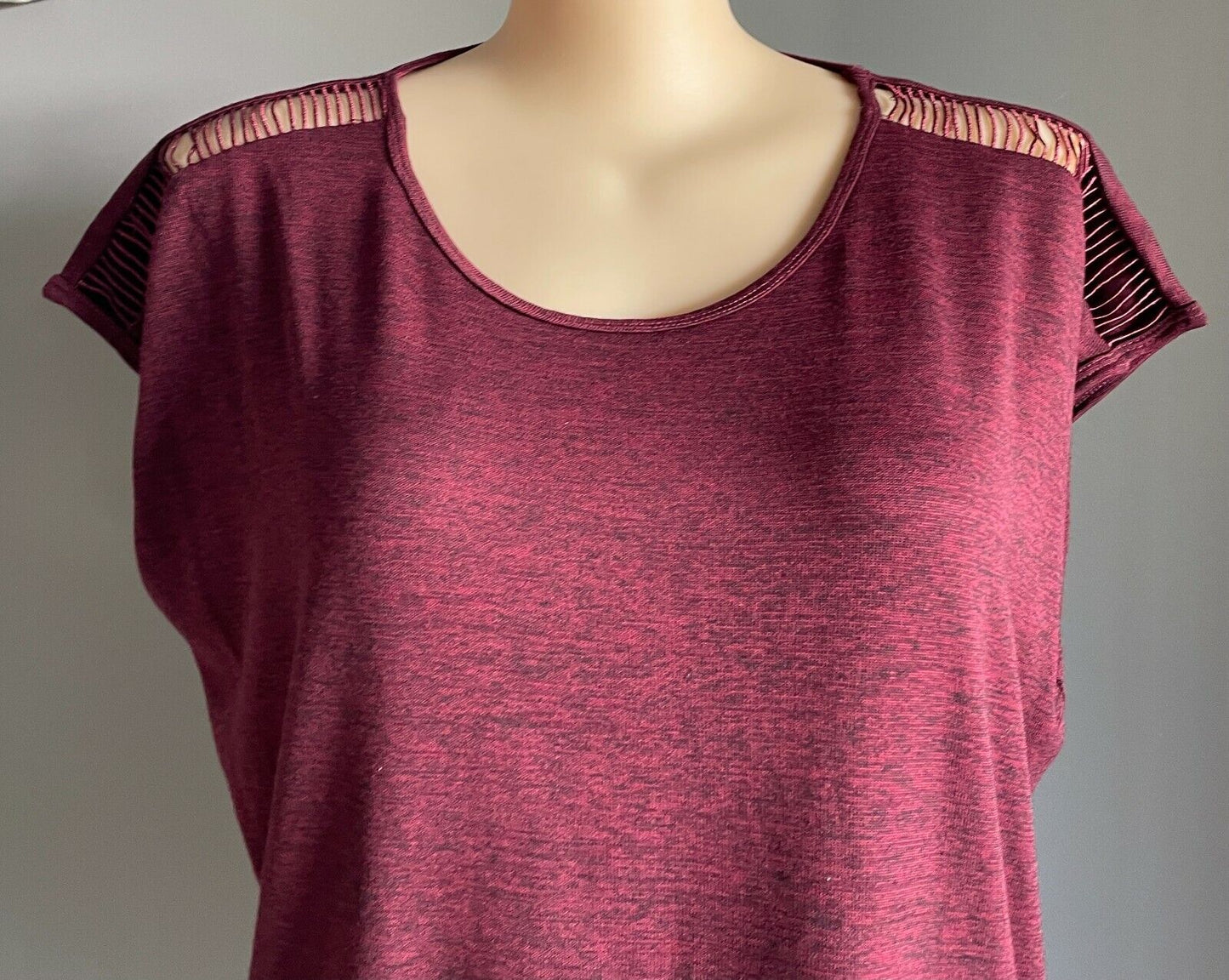 CROSSROADS Top Berry Marl Cap Sleeve Blouse Ladies Size 18 Shoulder Ladder NEW