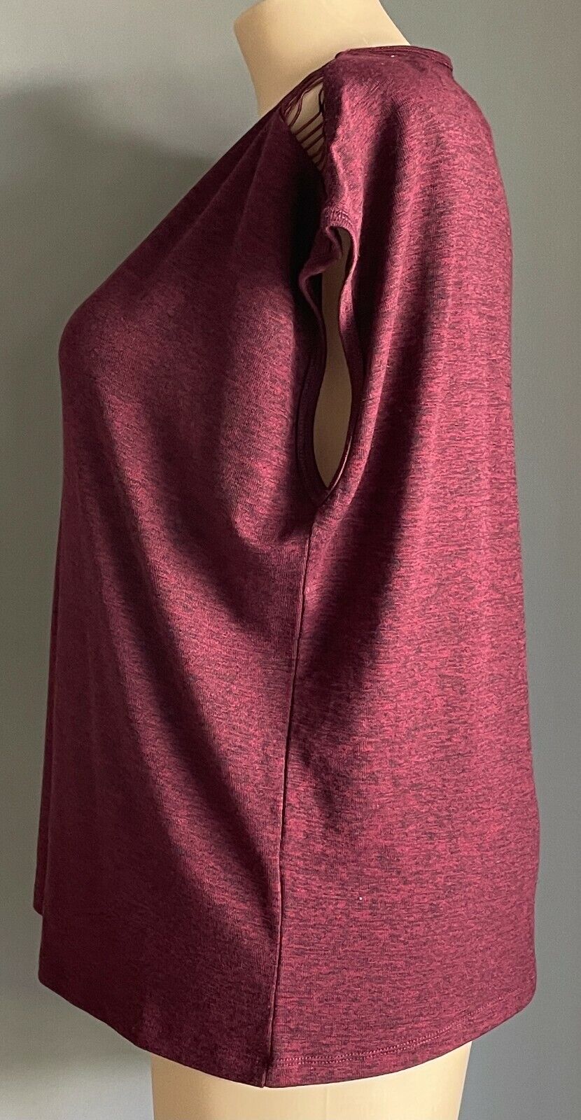 CROSSROADS Top Berry Marl Cap Sleeve Blouse Ladies Size 18 Shoulder Ladder NEW