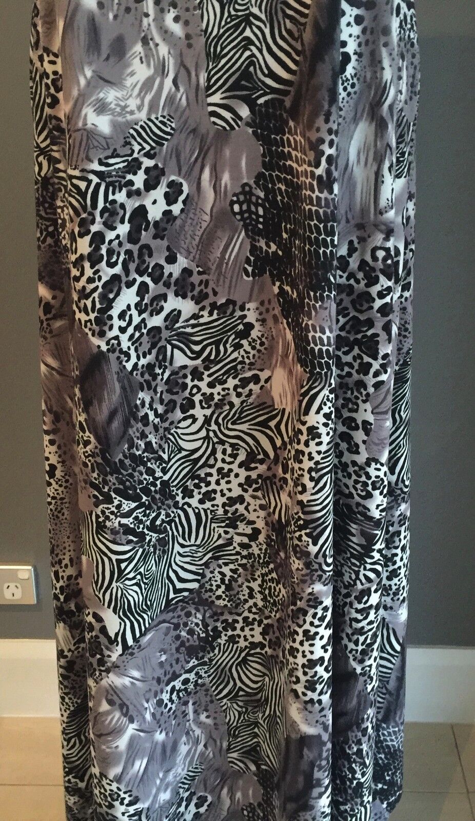 CROSSROADS Maxi Dress Hi Lo Black Grey Cream Multi Print Long Plus Size XXL