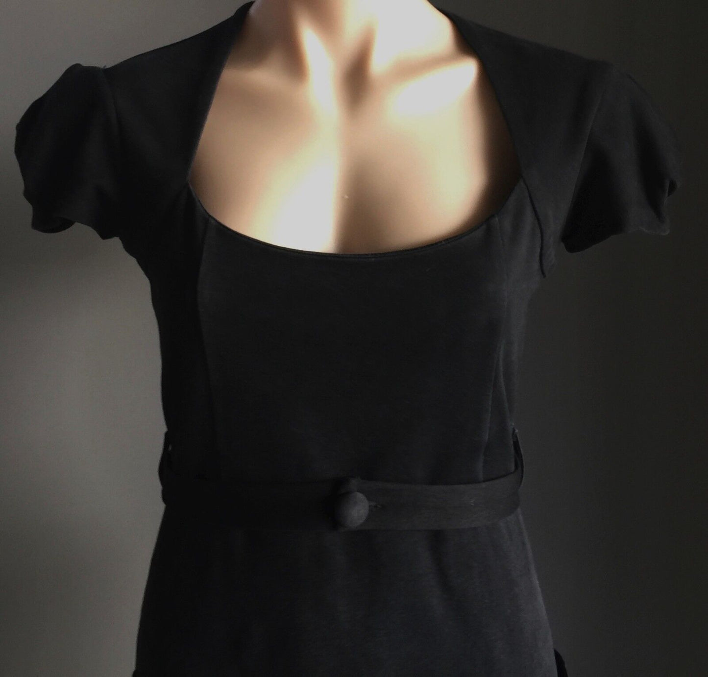 CROSSROADS Dress Black Cap Sleeve Knee Length Ladies Sheath Size 10
