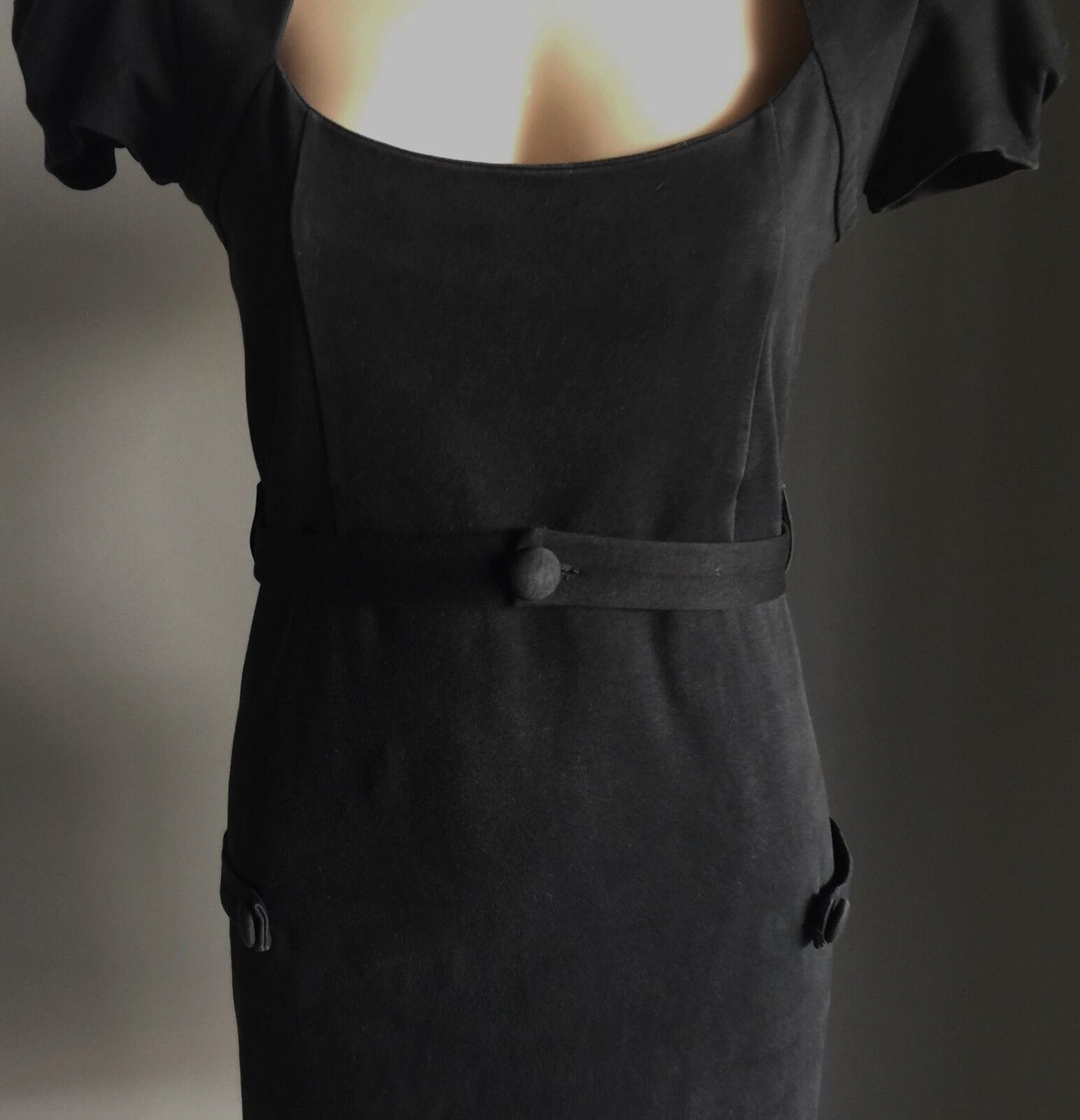 CROSSROADS Dress Black Cap Sleeve Knee Length Ladies Sheath Size 10