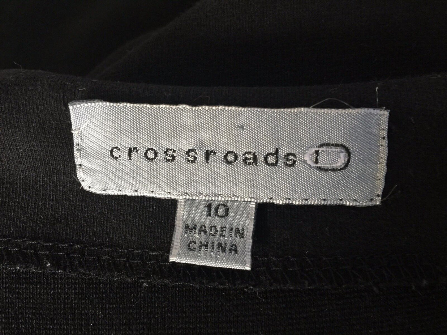 CROSSROADS Dress Black Cap Sleeve Knee Length Ladies Sheath Size 10