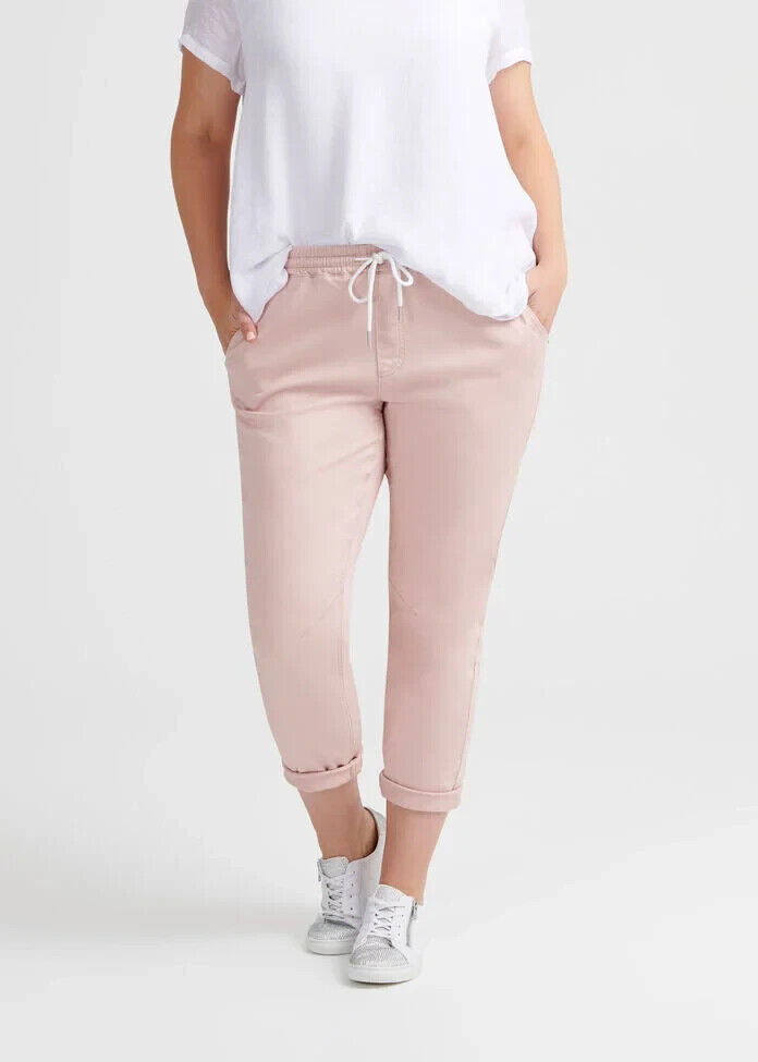 VIRTUELLE Pants Dusty Pink Relaxed Jogger  Elastic Drawstring Waist Size 20