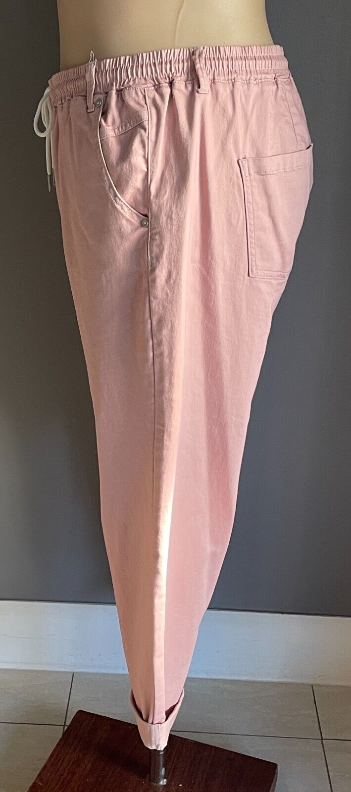 VIRTUELLE Pants Dusty Pink Relaxed Jogger  Elastic Drawstring Waist Size 20