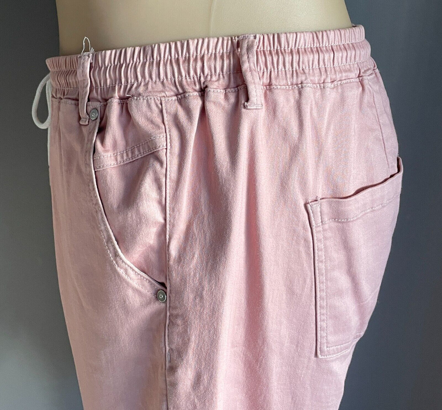 VIRTUELLE Pants Dusty Pink Relaxed Jogger  Elastic Drawstring Waist Size 20