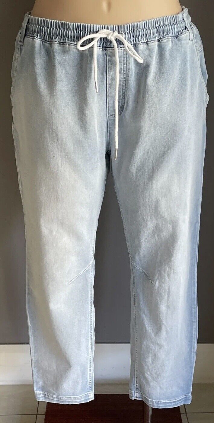 VIRTUELLE TS Joggers Faded Blue Denim Relaxed Fit Elastic Waist Pants Plus Sz 20