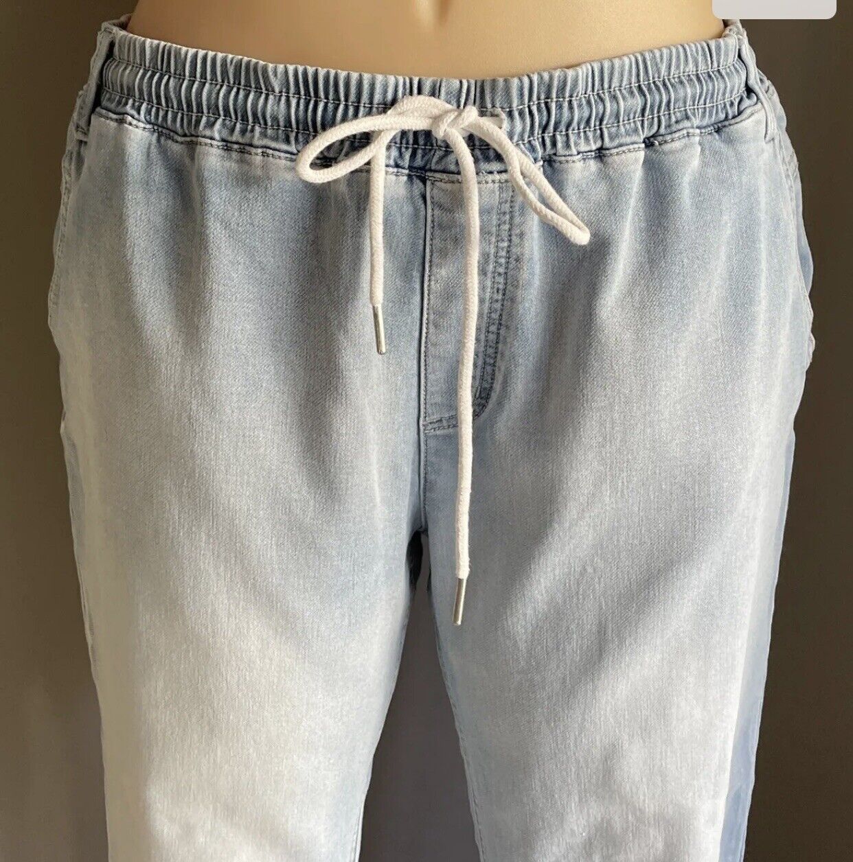 VIRTUELLE TS Joggers Faded Blue Denim Relaxed Fit Elastic Waist Pants Plus Sz 20