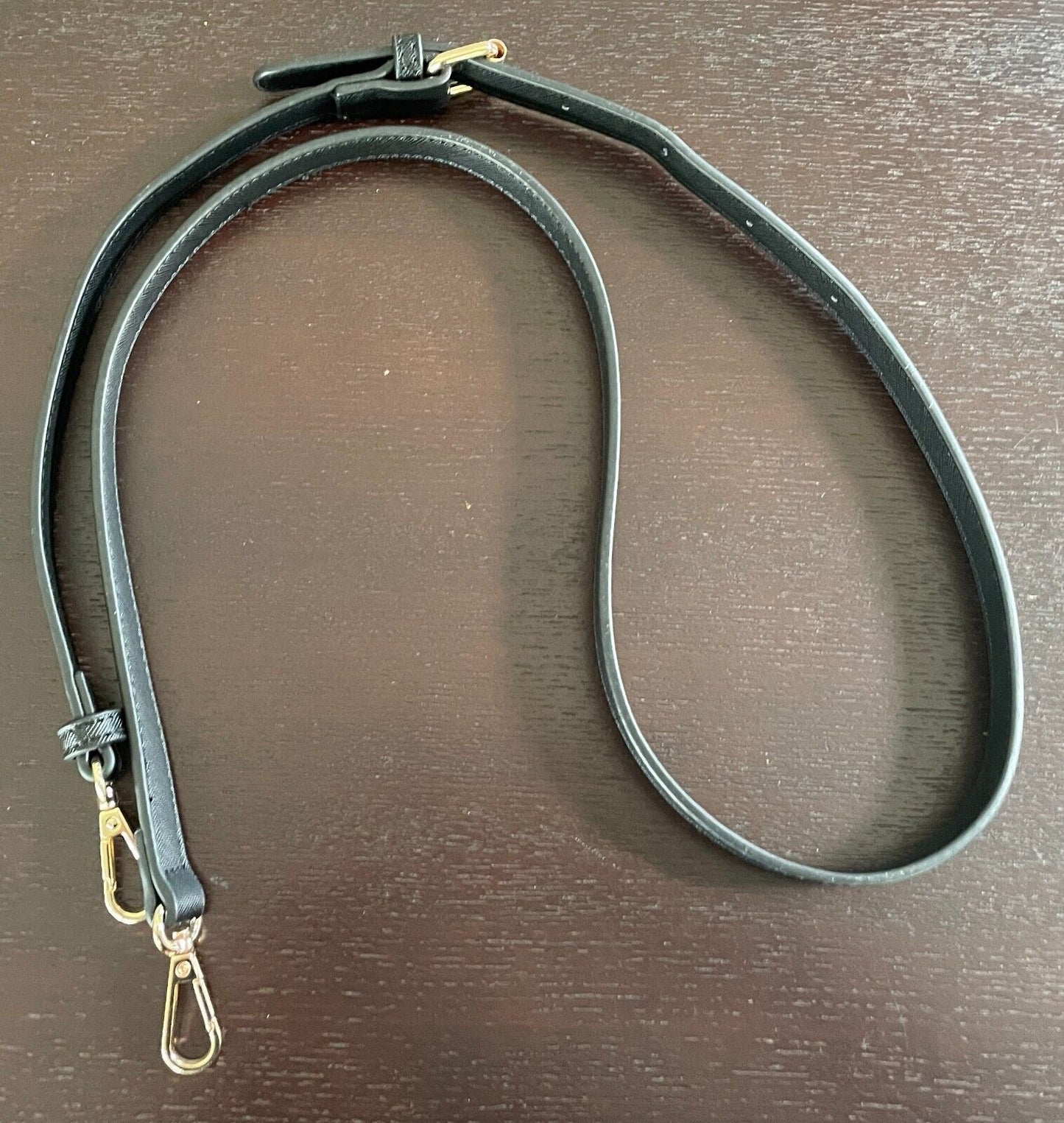 Replacement Shoulder Strap Hand Bag Black Textured PU Adjustable 1.5cm Wide
