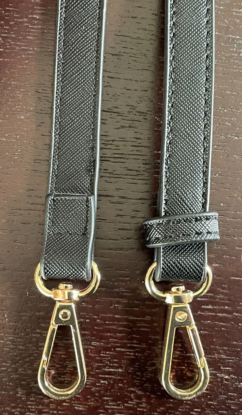 Replacement Shoulder Strap Hand Bag Black Textured PU Adjustable 1.5cm Wide