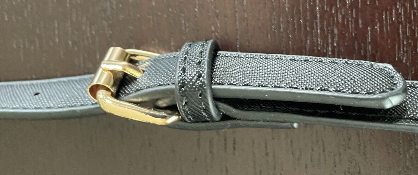 Replacement Shoulder Strap Hand Bag Black Textured PU Adjustable 1.5cm Wide