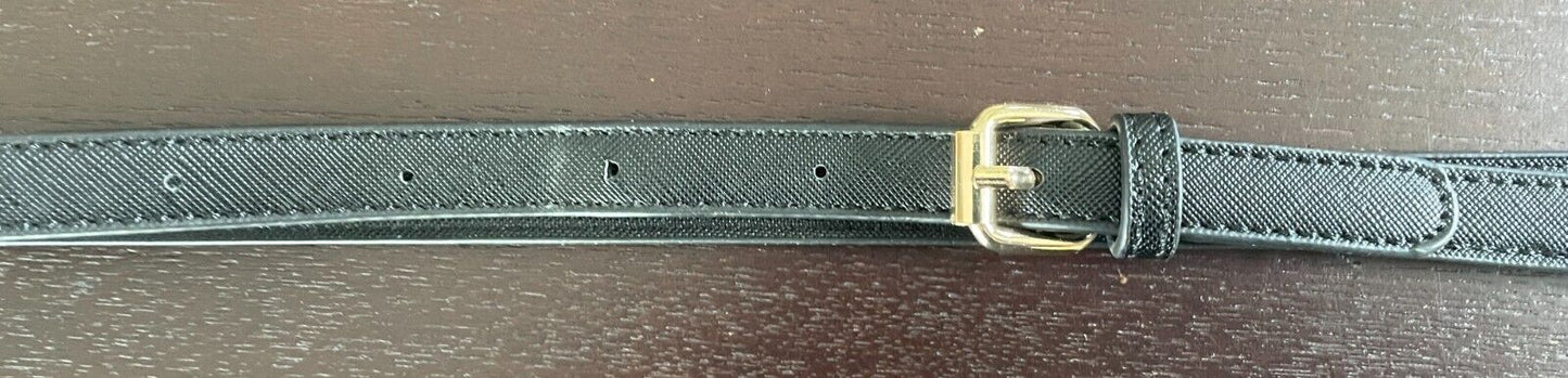 Replacement Shoulder Strap Hand Bag Black Textured PU Adjustable 1.5cm Wide