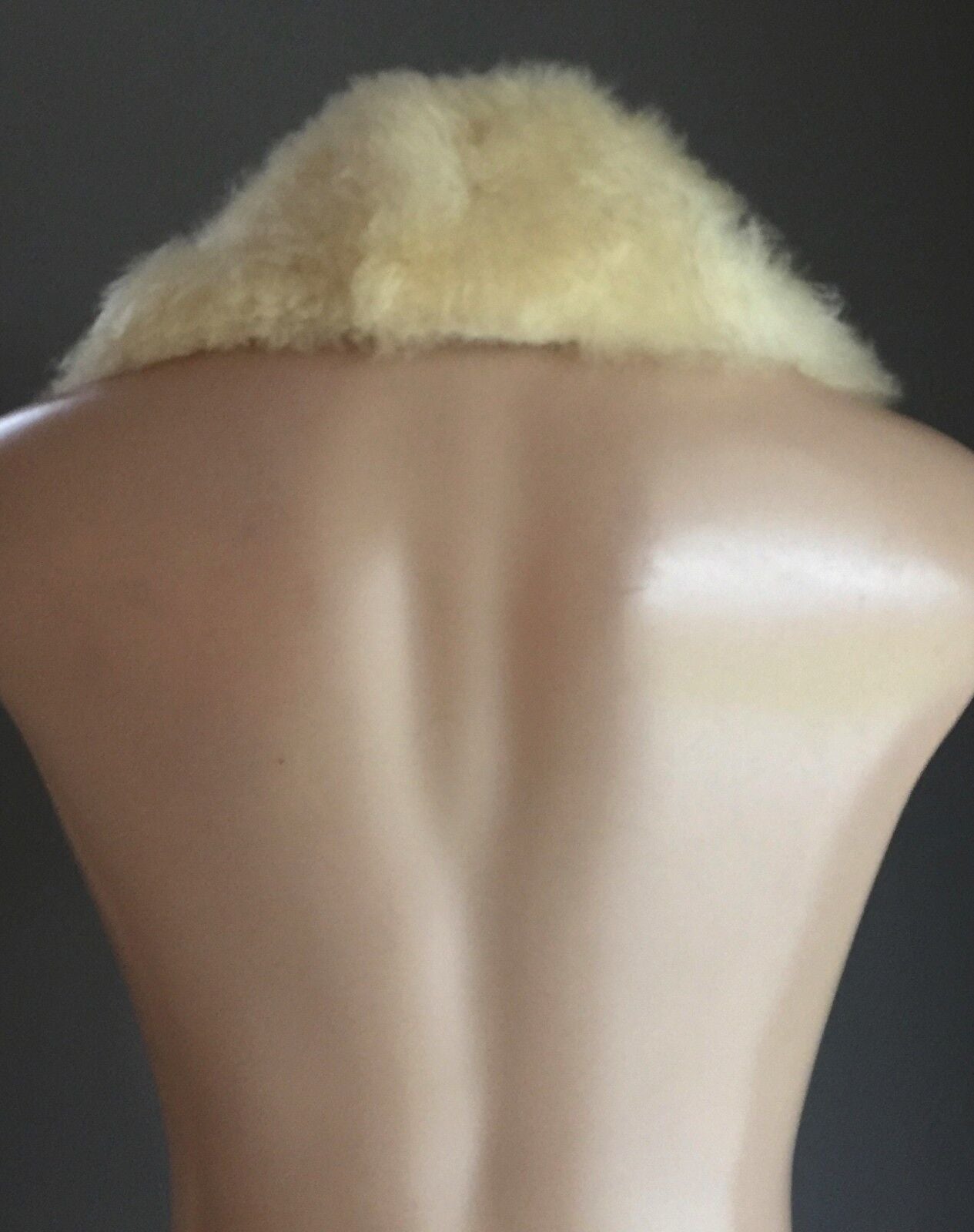 Vintage FAUX FUR COLLAR Unique Cream Stole