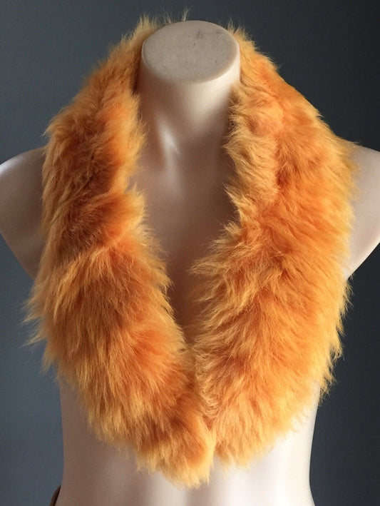 VINTAGE Unique "Premier Furs" Orange Faux Fur Collar  Stole