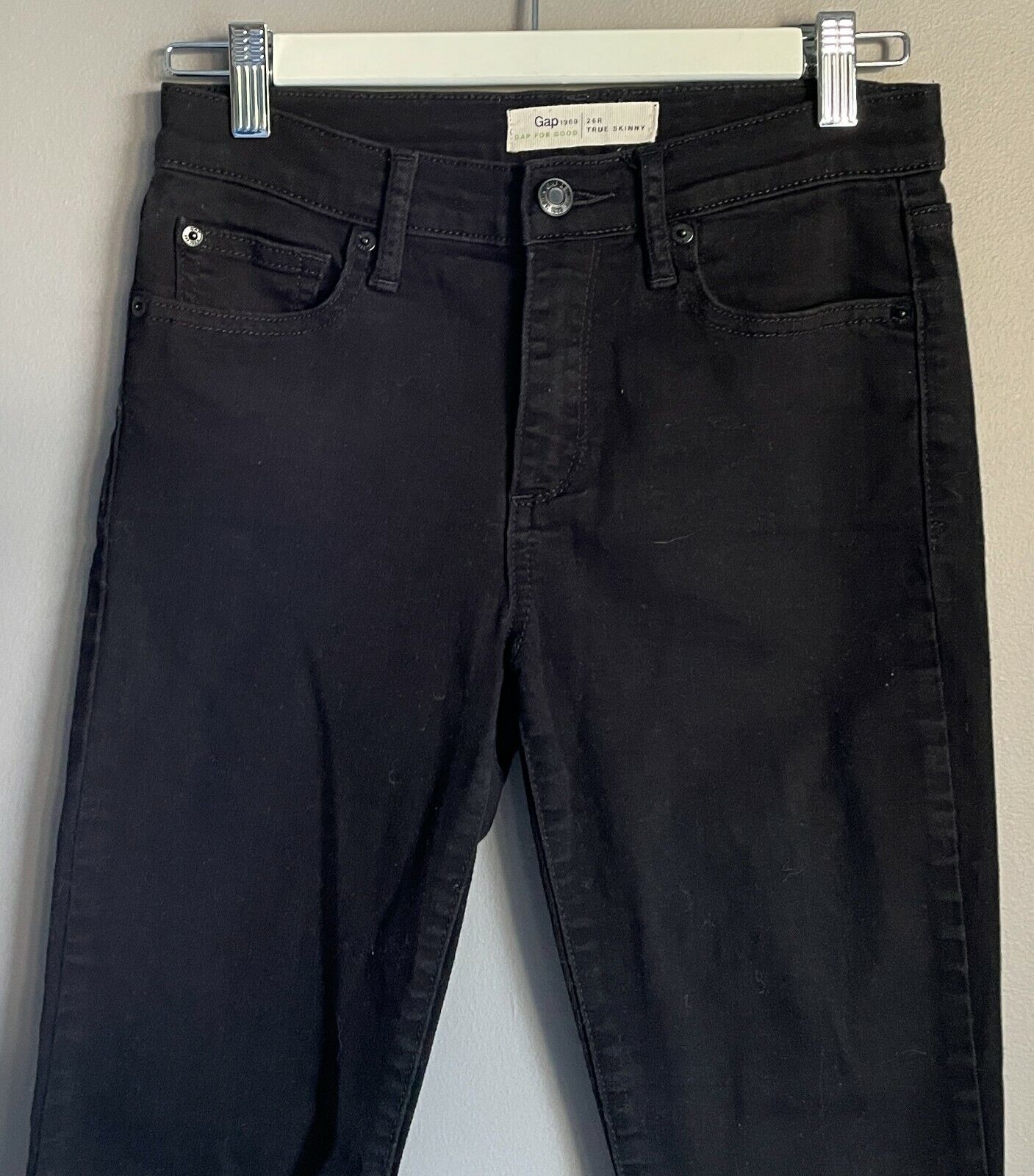 GAP "True Skinny" Jeans Stretch Black Denim Pants Ladies Size 26R AU 6