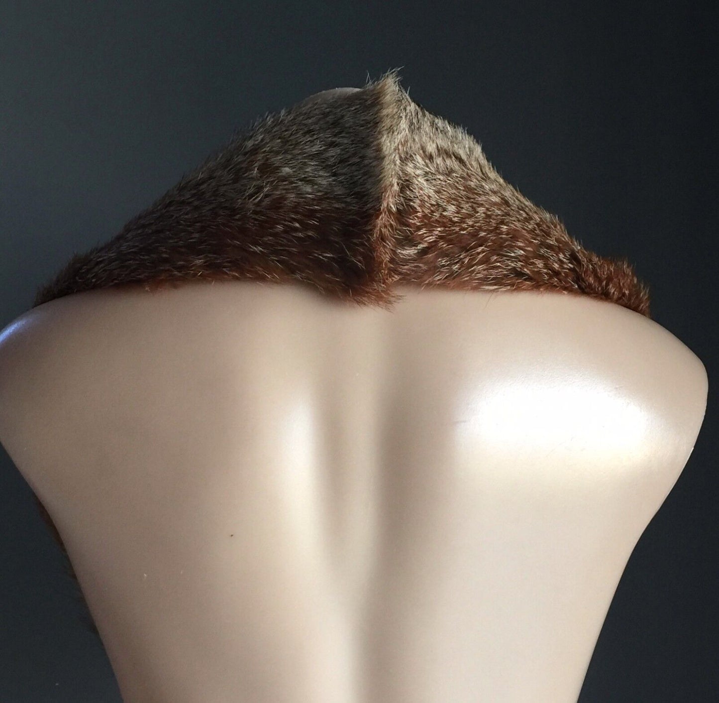 FOX FUR Brown Tones Unique Collar Stole Shrug Vintage