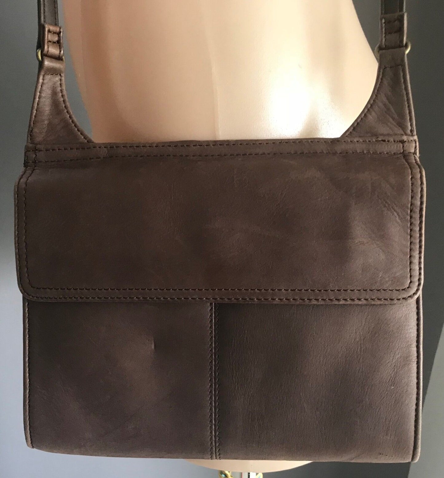 COLORADO Shoulder Bag Dark Brown Leather Cross Body Messenger Handbag Purse
