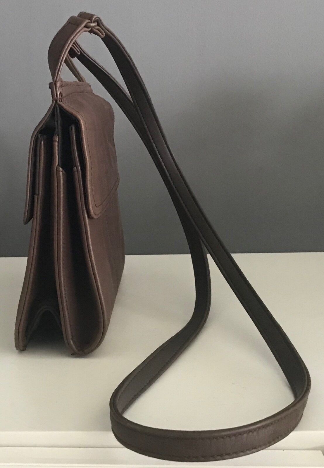 COLORADO Shoulder Bag Dark Brown Leather Cross Body Messenger Handbag Purse