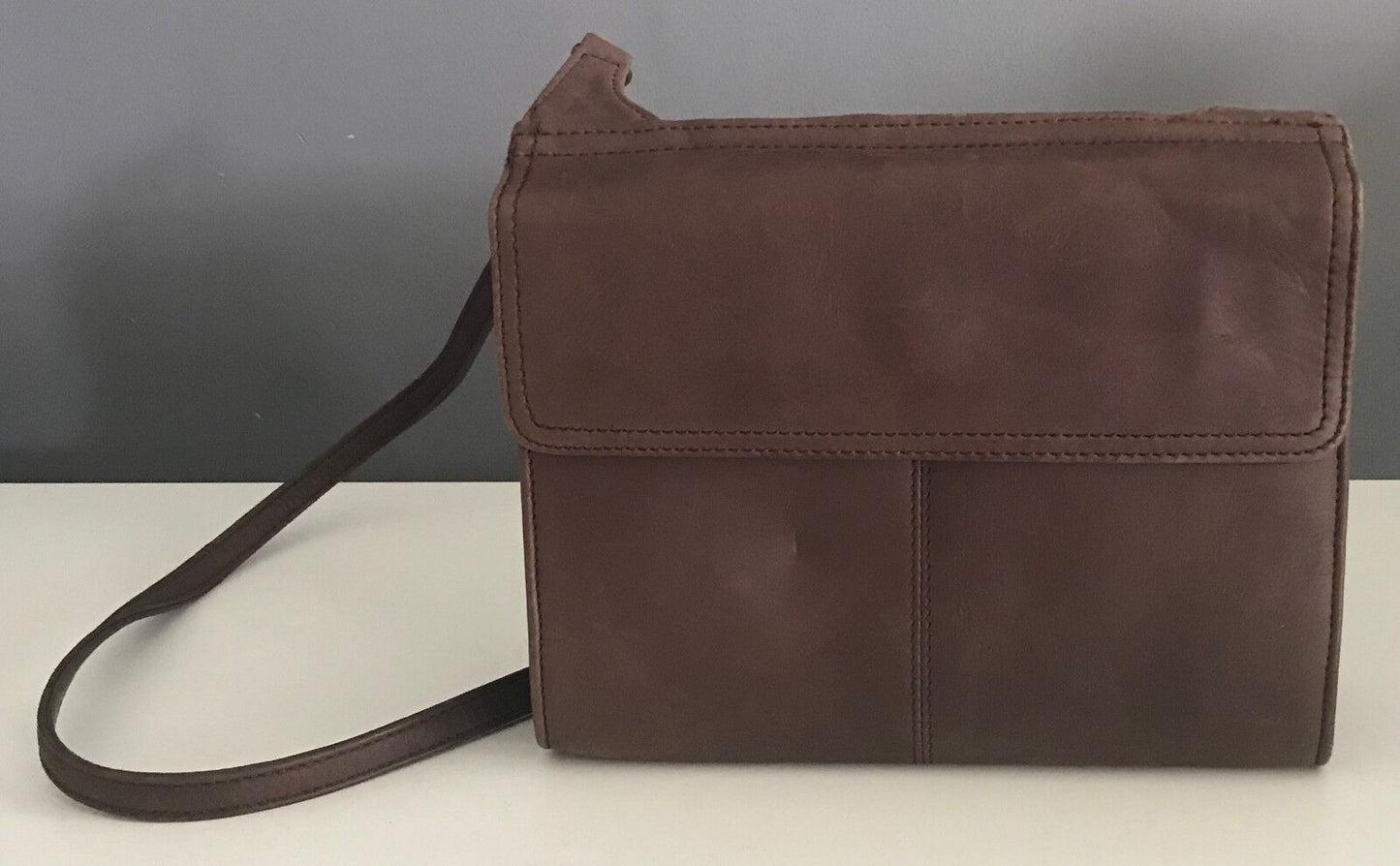 COLORADO Shoulder Bag Dark Brown Leather Cross Body Messenger Handbag Purse