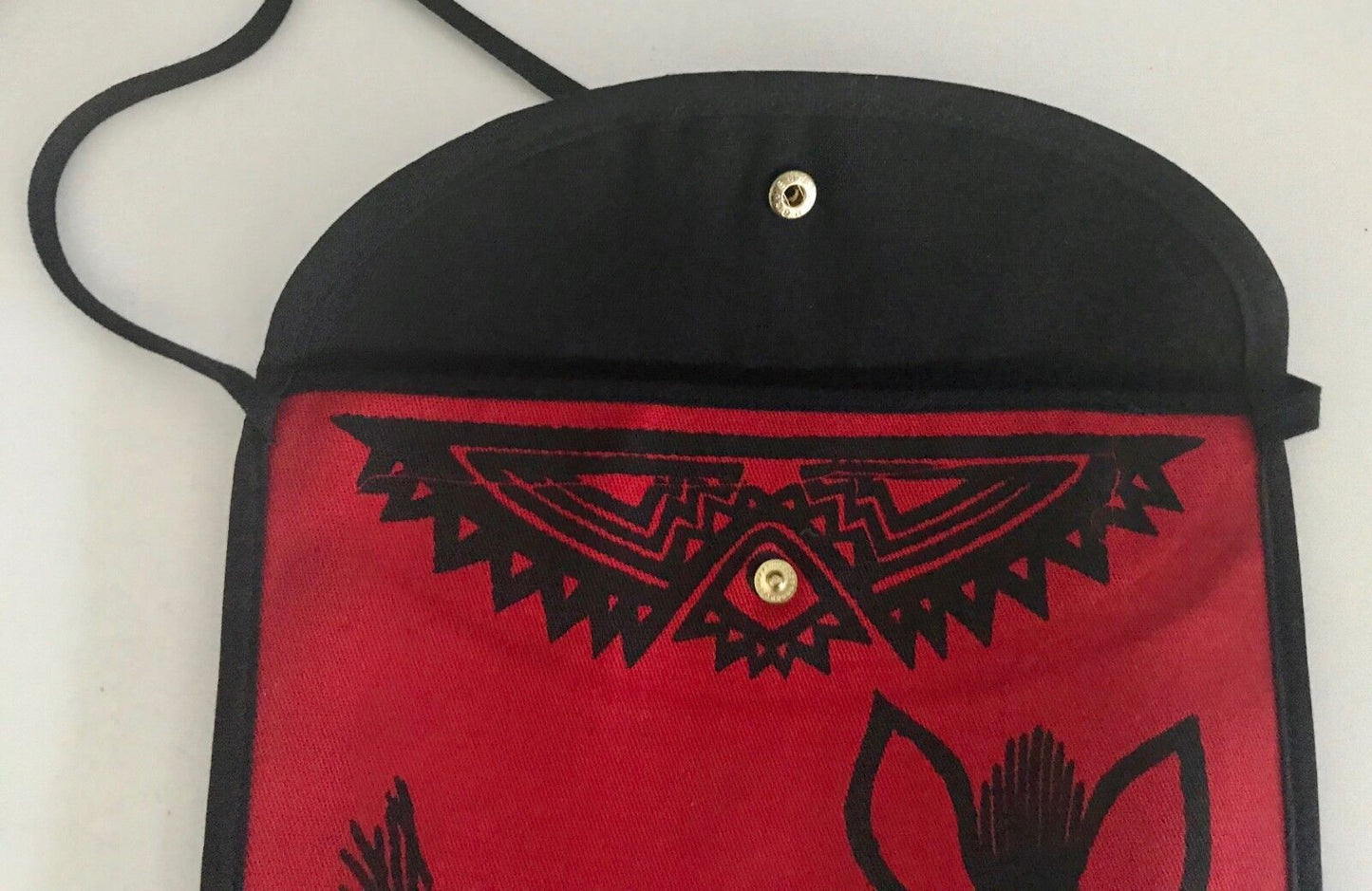 COQ D'OR CROSSBODY SHOULDER BAG Red Black Zebra Fabric Flat Pouch HandBag NEW