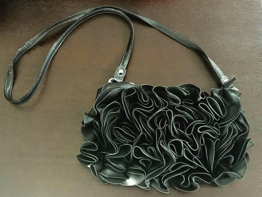NINE WEST Shoulder Bag Pleather 3D Rosette Ruffle Cross Body Purse