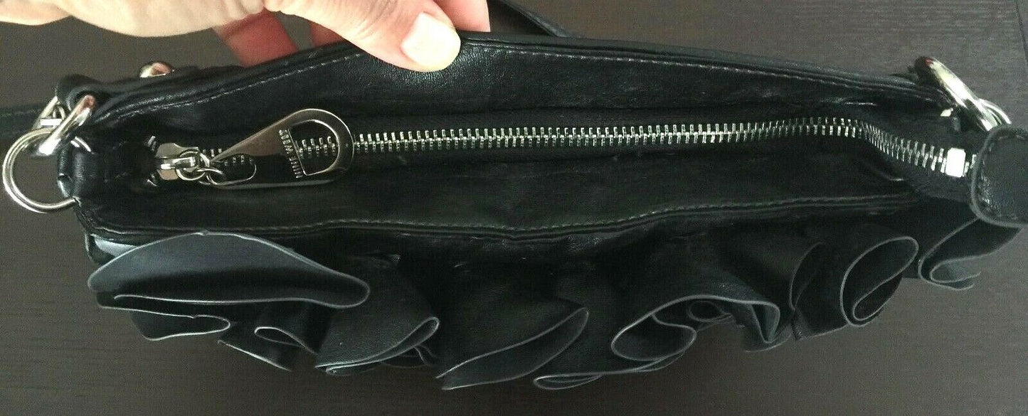NINE WEST Shoulder Bag Pleather 3D Rosette Ruffle Cross Body Purse