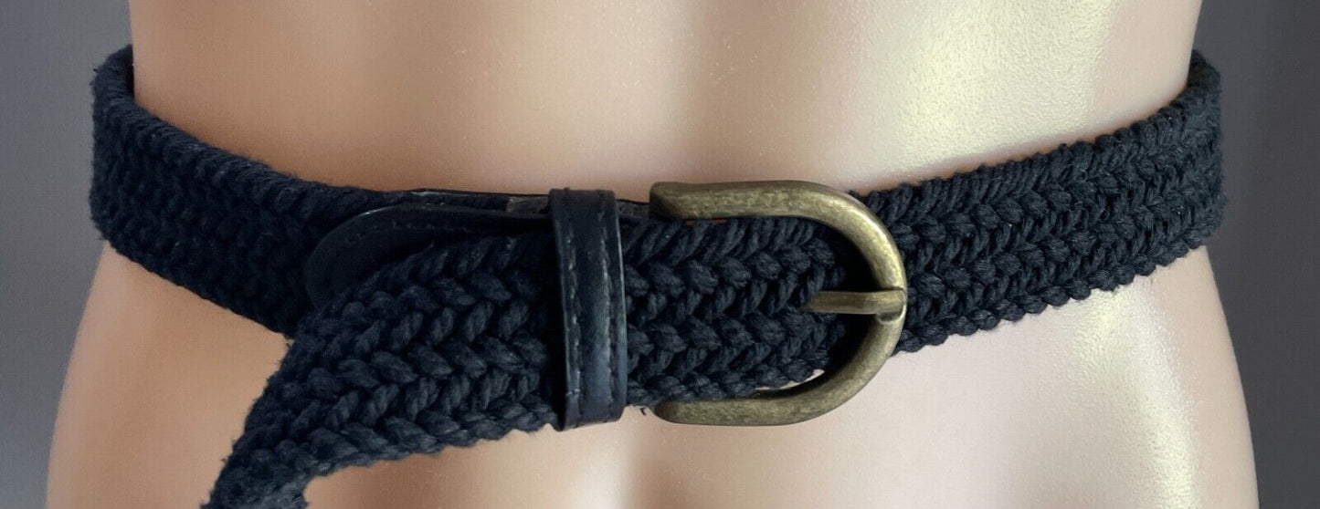 Woven Belt Black Cotton Cord 3cm Wide Total Length Of Belt 108cm