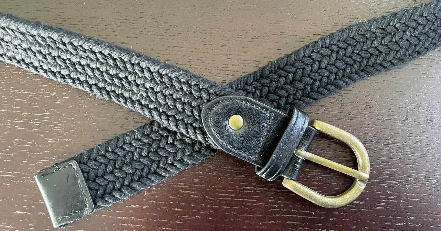Woven Belt Black Cotton Cord 3cm Wide Total Length Of Belt 108cm