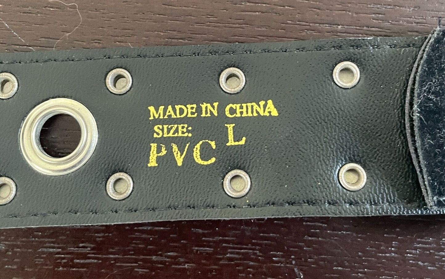 Wide Belt Black Velvet PVC Backed 4cm Size L Studded Ring Trim Waist 88 - 100cm