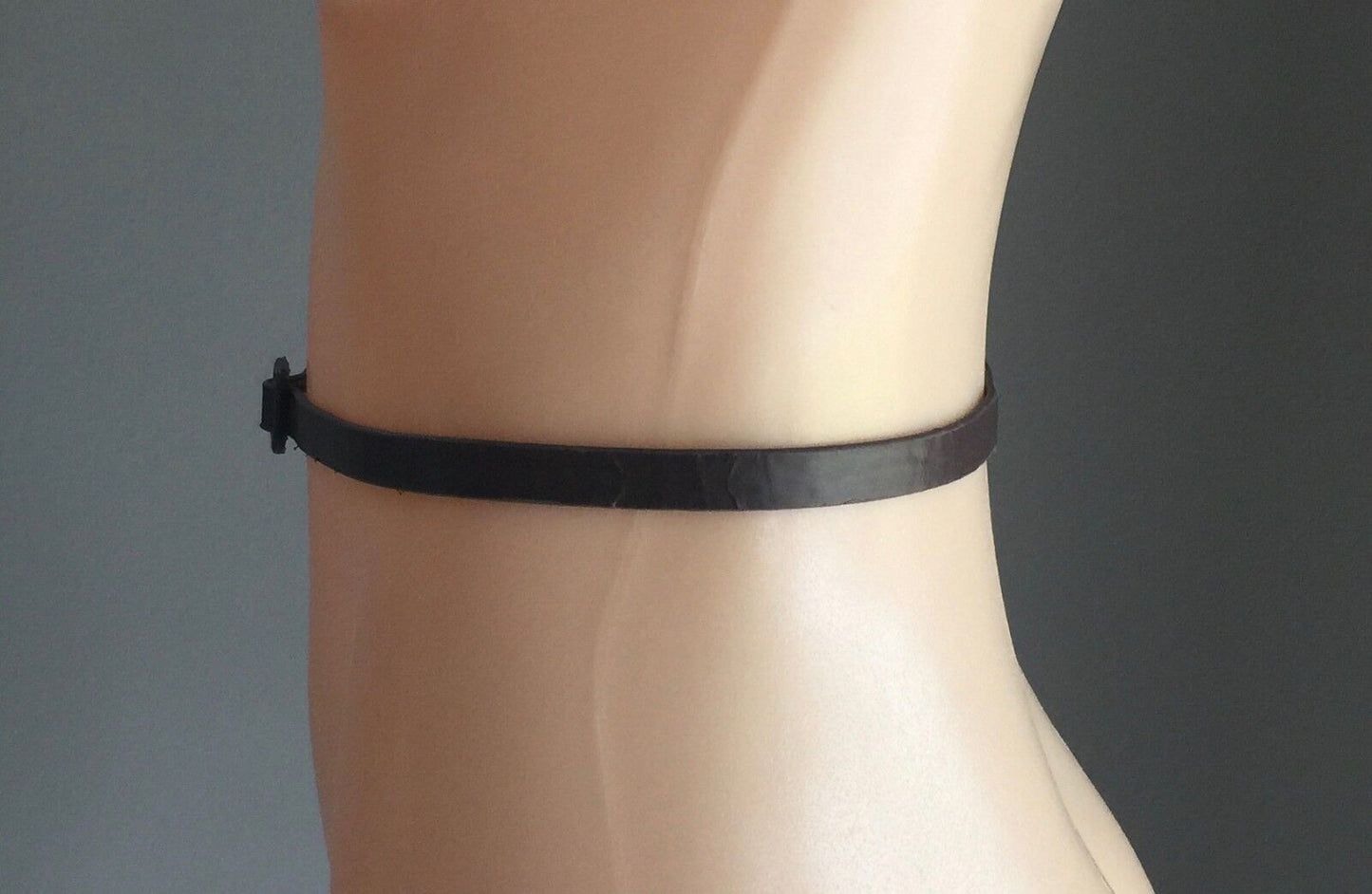 Retro Ladies 1.2 cm Belt Pleather Thin Brown Belt Size 10 - 14