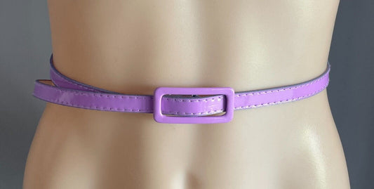 Lavender Patent PU 1cm Thin Belt Pleather Total Length Of Belt 96.5cm