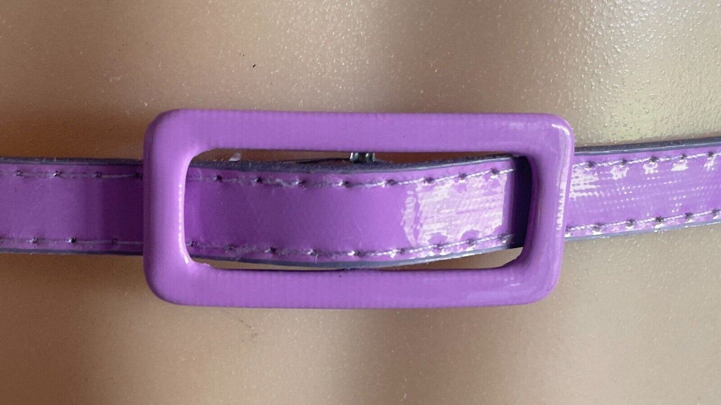 Lavender Patent PU 1cm Thin Belt Pleather Total Length Of Belt 96.5cm