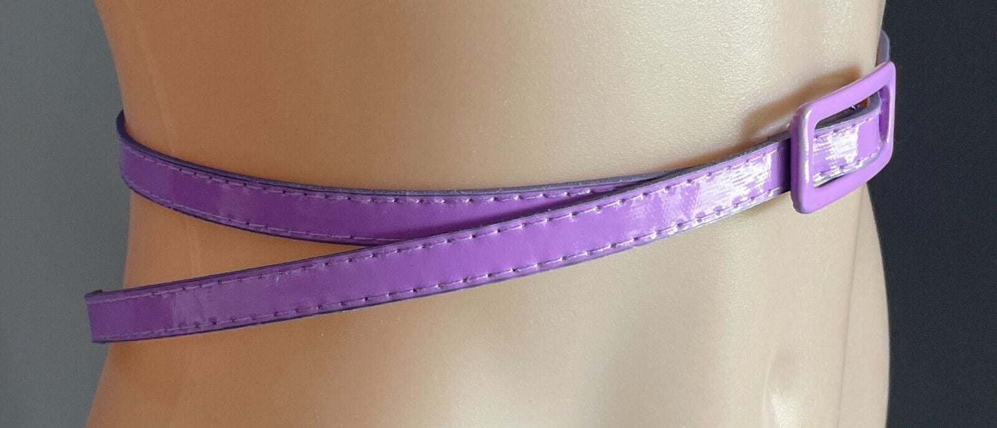 Lavender Patent PU 1cm Thin Belt Pleather Total Length Of Belt 96.5cm