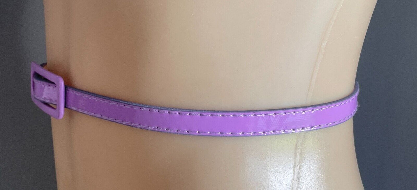 Lavender Patent PU 1cm Thin Belt Pleather Total Length Of Belt 96.5cm