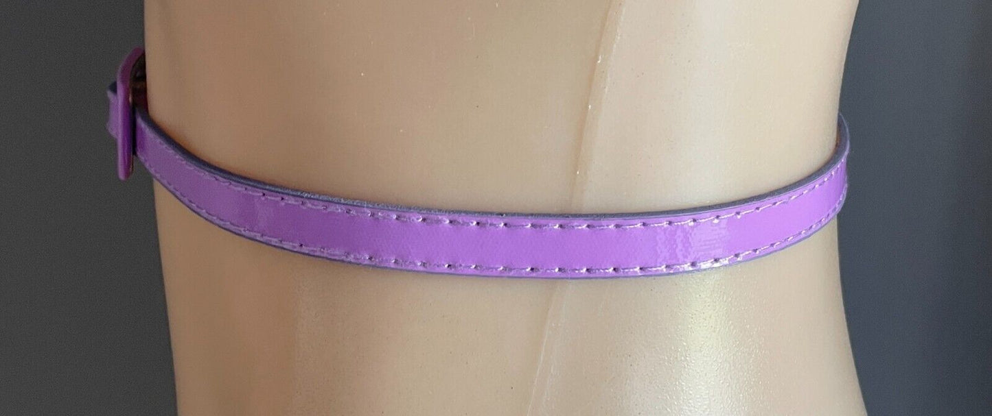 Lavender Patent PU 1cm Thin Belt Pleather Total Length Of Belt 96.5cm