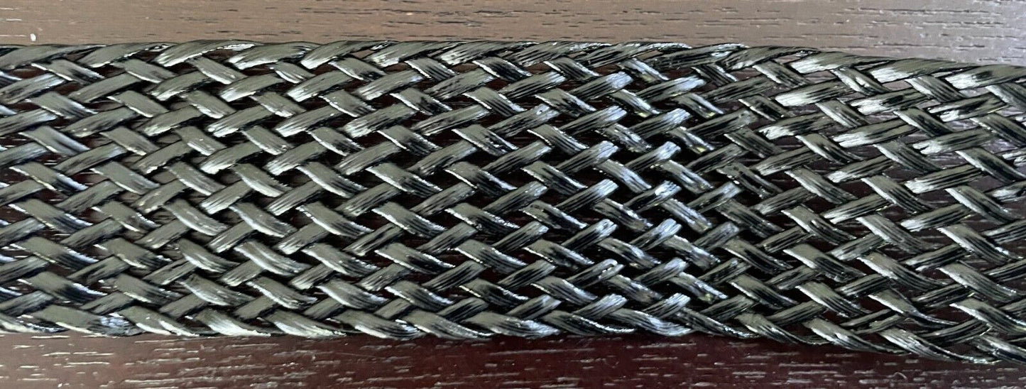 Black Pleather Open Weave Belt 4cm Wide Total Length Of Belt 103cm