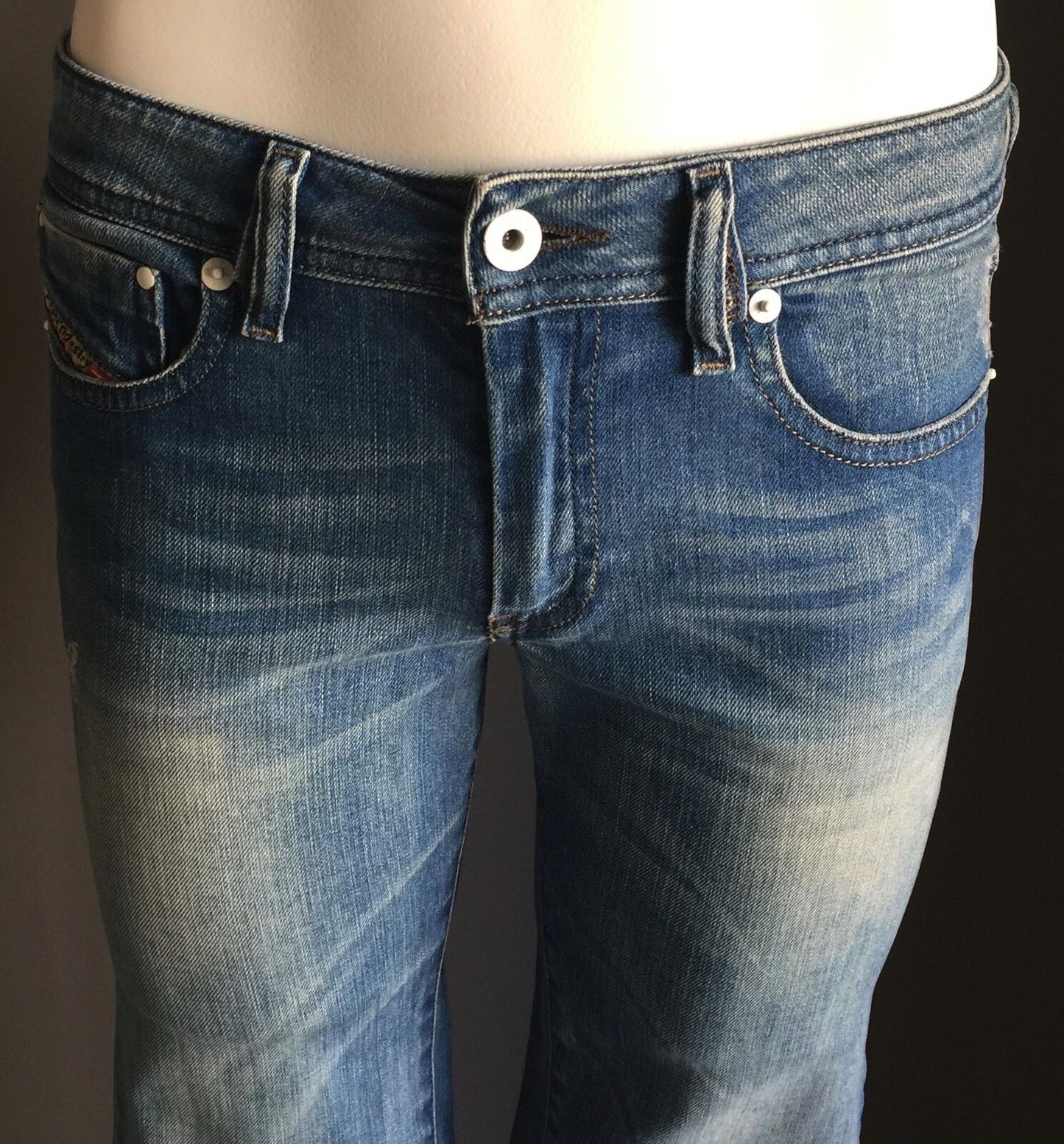 DIESEL "Rohny" Jeans Faded  Denim Straight Leg Ladies Size 28W 32L Fab Retro Gem