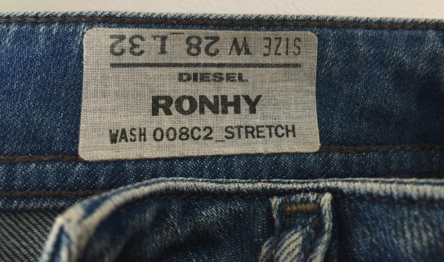 DIESEL "Rohny" Jeans Faded  Denim Straight Leg Ladies Size 28W 32L Fab Retro Gem