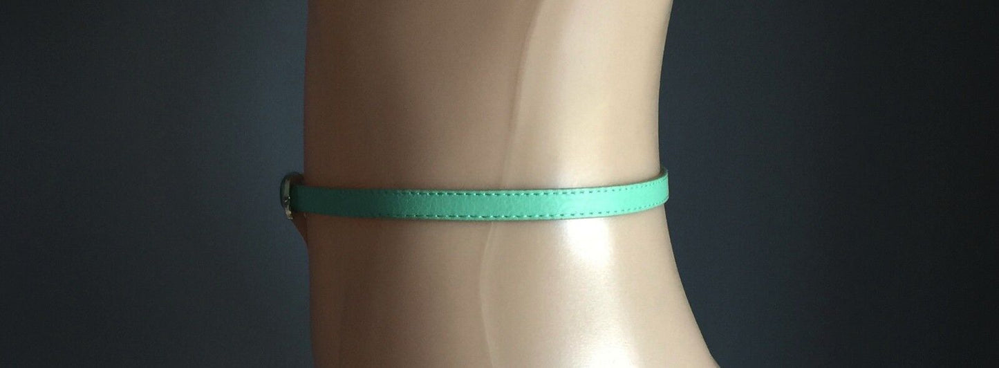Thin Dress Belt Ladies 1.5cm Thin Mint Green Pleather Size 12 NEW