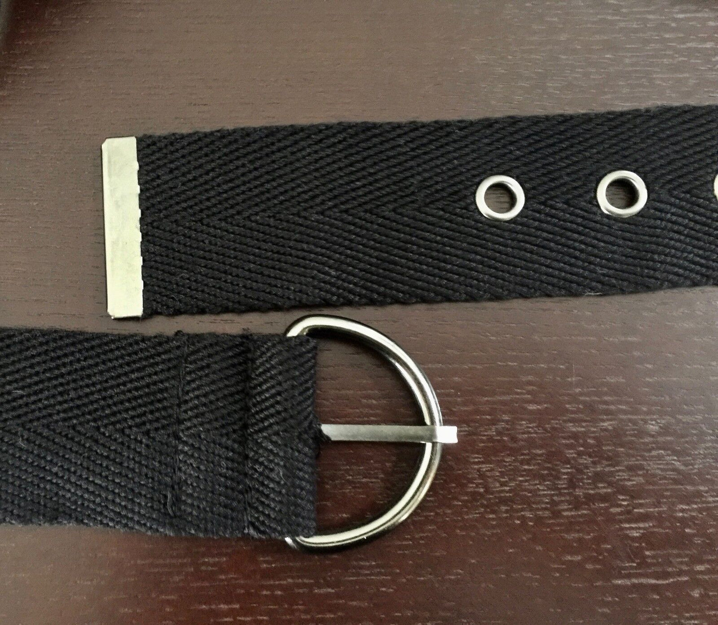 Retro Ladies 5cm Belt Black Thick Canvas Utility Belt Size 14 Waist 89 - 102cm